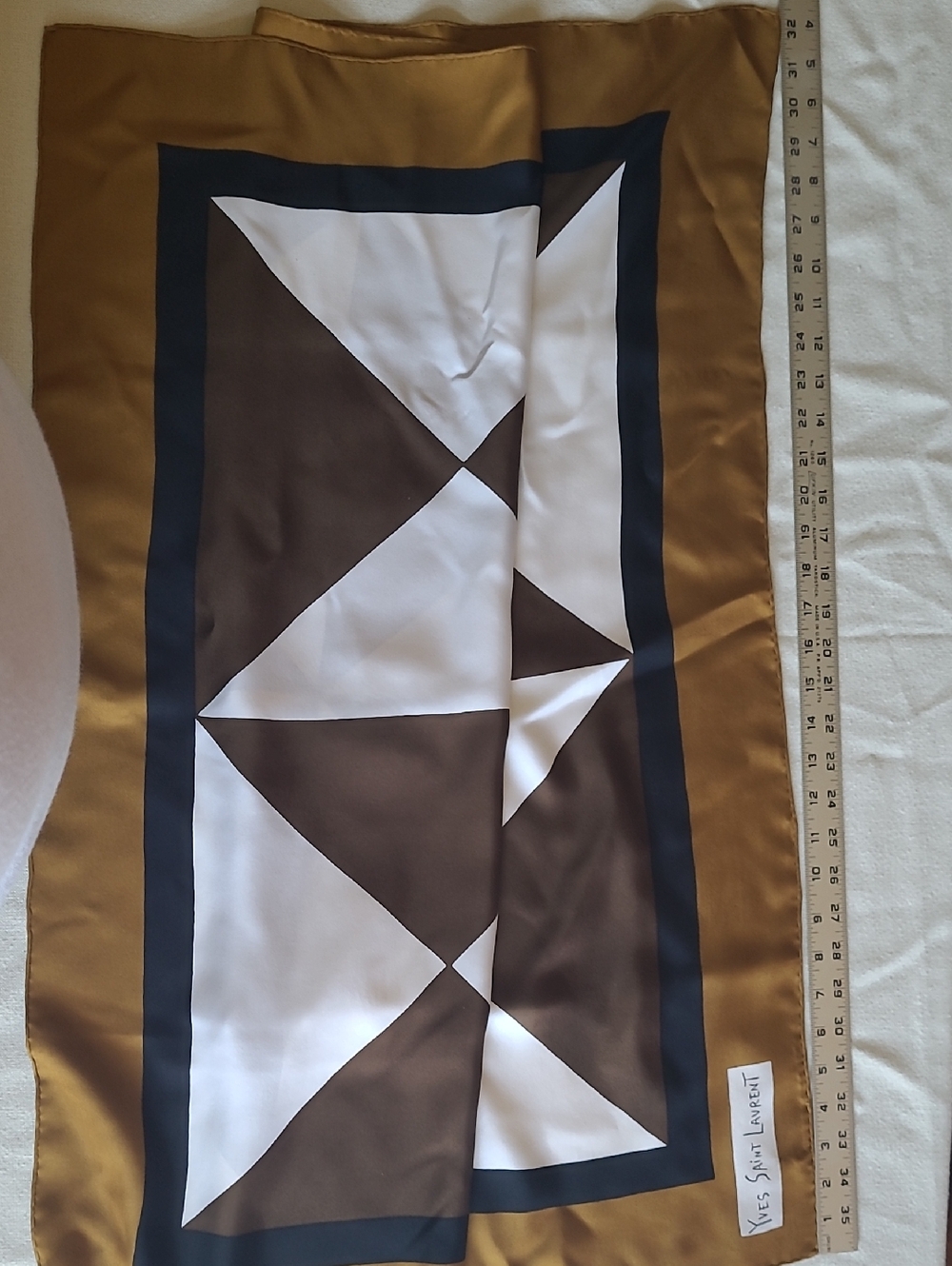 Yves Saint Laurent Men's Brown, White & Black Geometric Print Pants